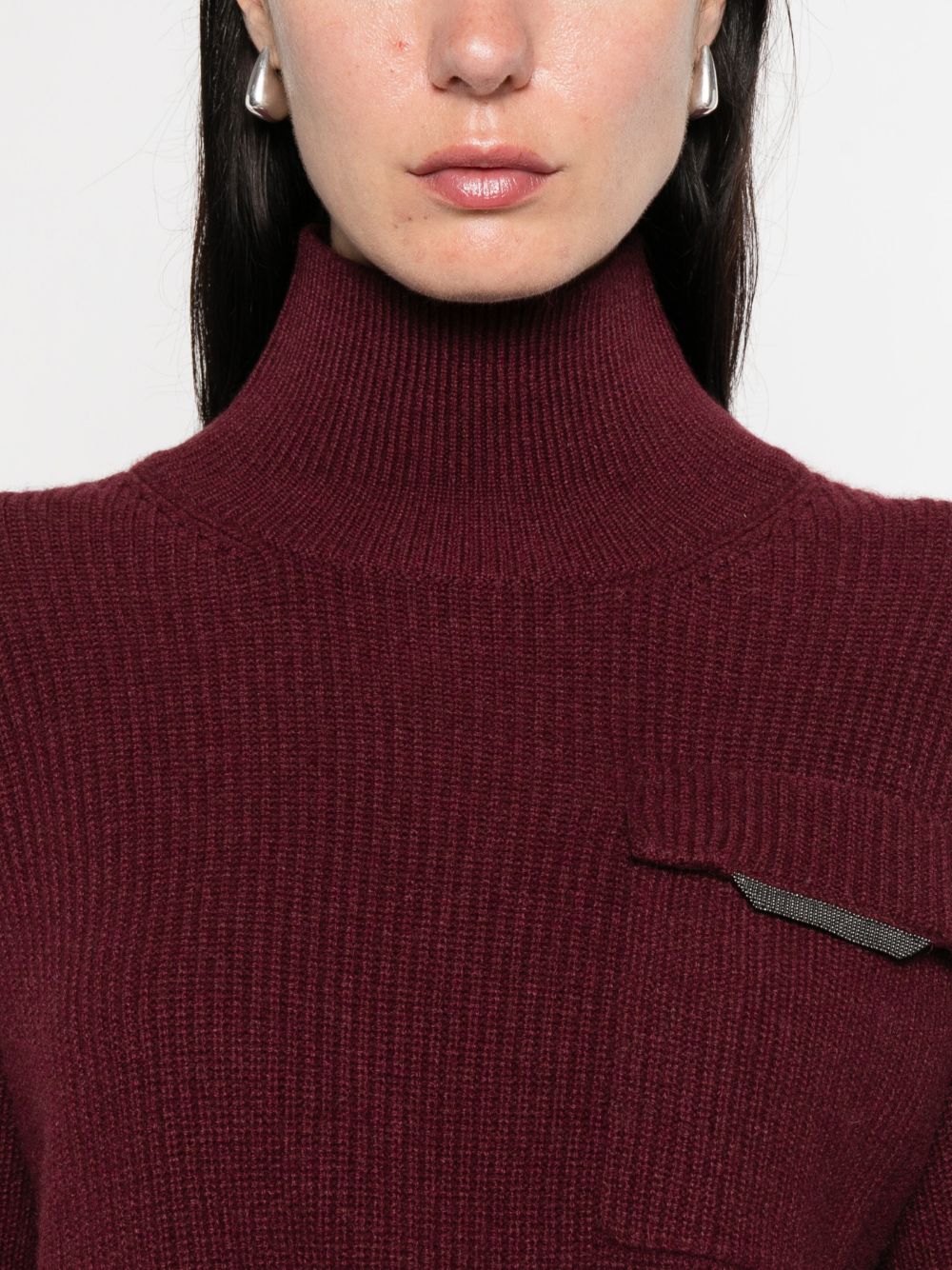 Brunello Cucinelli Cashmere Turtleneck Sweater Bordeaux