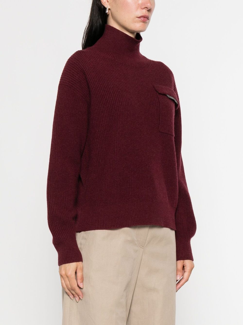 Brunello Cucinelli Cashmere Turtleneck Sweater Bordeaux