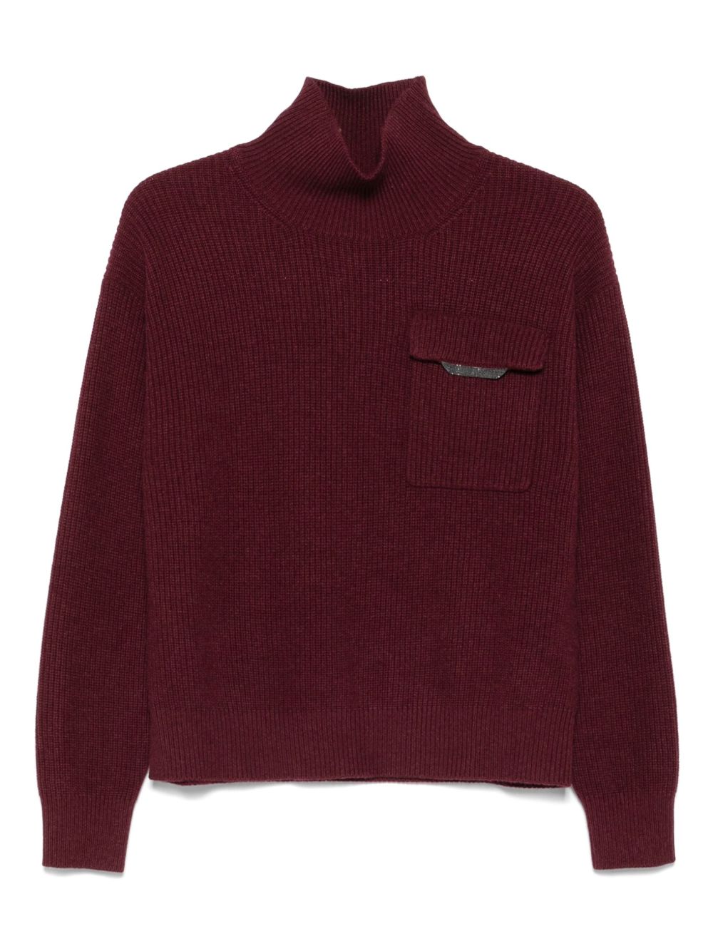 Brunello Cucinelli Cashmere Turtleneck Sweater Bordeaux