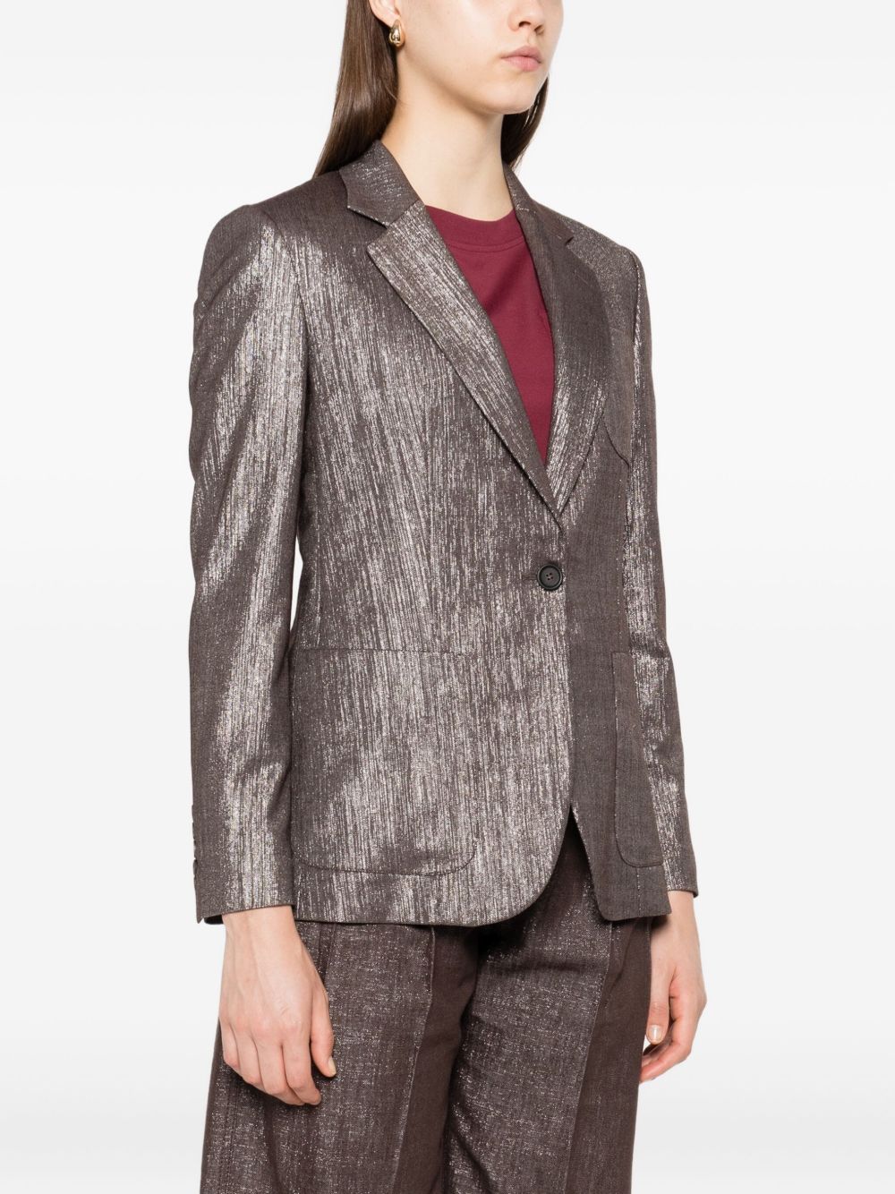 Brunello Cucinelli Metallic Single-breasted Blazer