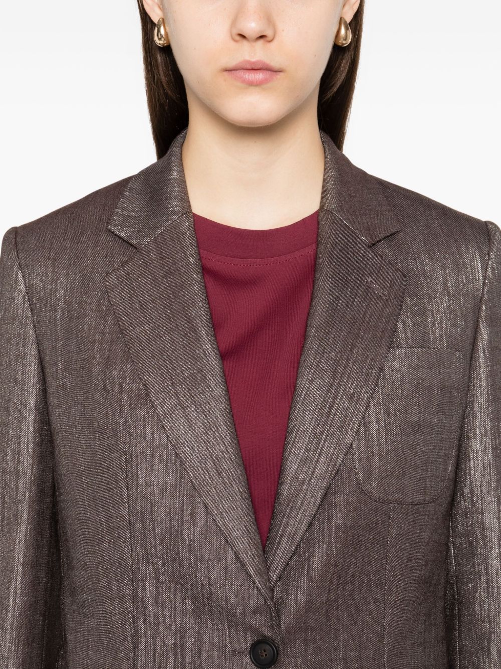 Brunello Cucinelli Metallic Single-breasted Blazer