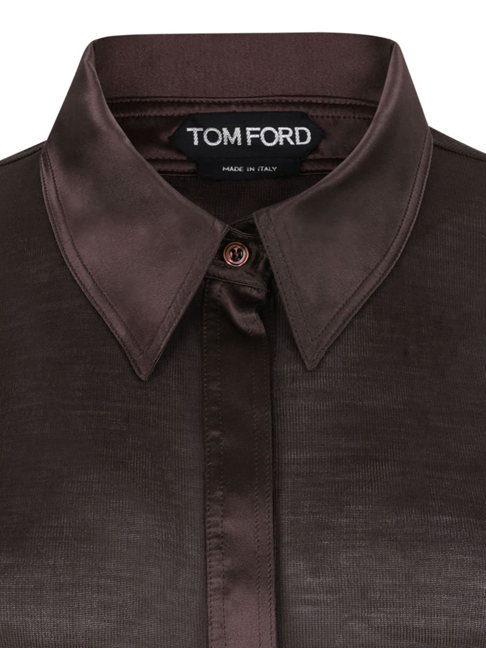 Tom Ford Silk Polo Shirt Brown