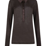 Tom Ford Silk Polo Shirt Brown