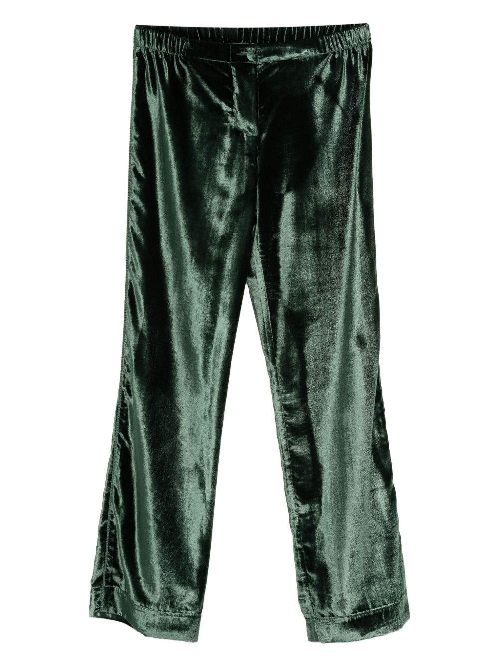 F.R.S . Velvet High-waisted Trousers - Green