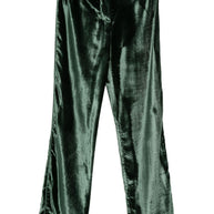 F.R.S . Velvet High-waisted Trousers - Green