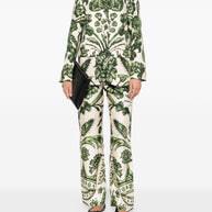 F.R.S . Printed Silk Trousers - Green