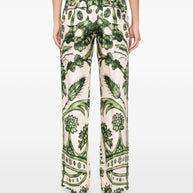 F.R.S . Printed Silk Trousers - Green