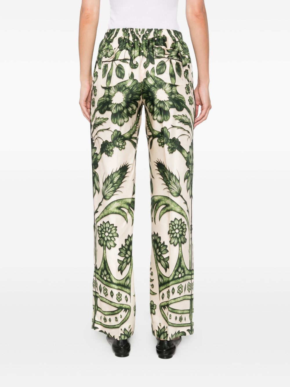 F.R.S . Printed Silk Trousers - Green