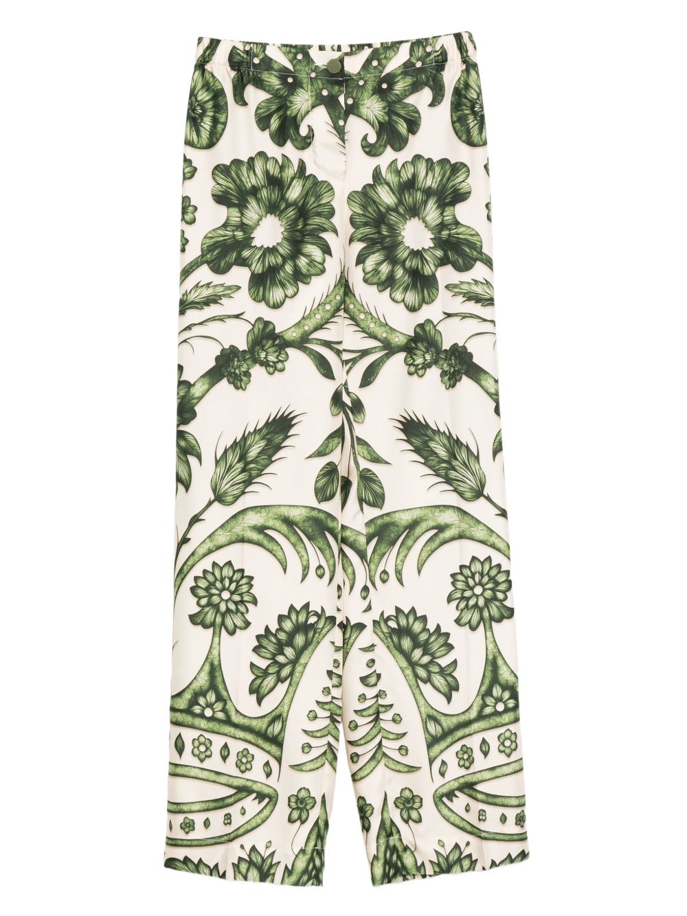 F.R.S . Printed Silk Trousers - Green