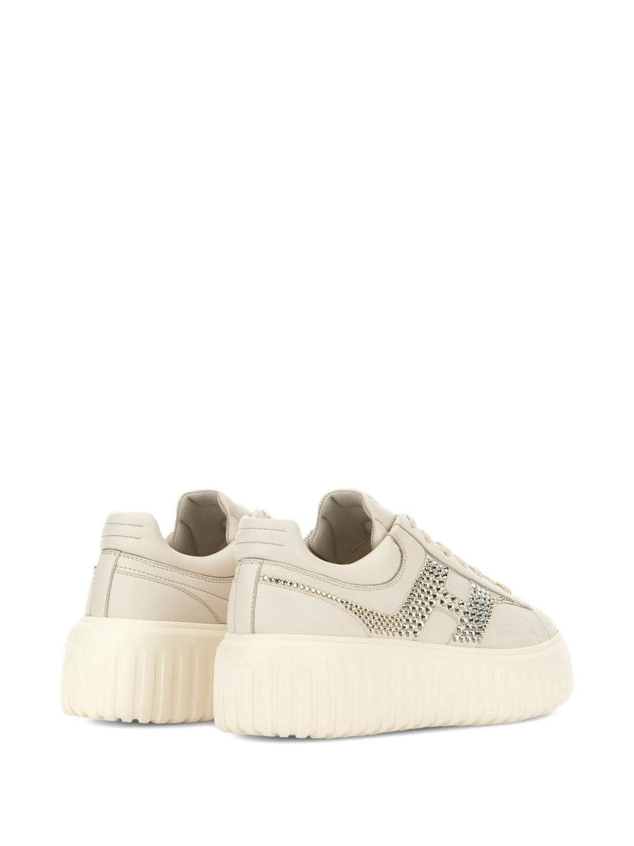 HOGAN PRE H-Stripes Leather Sneakers - Ivory