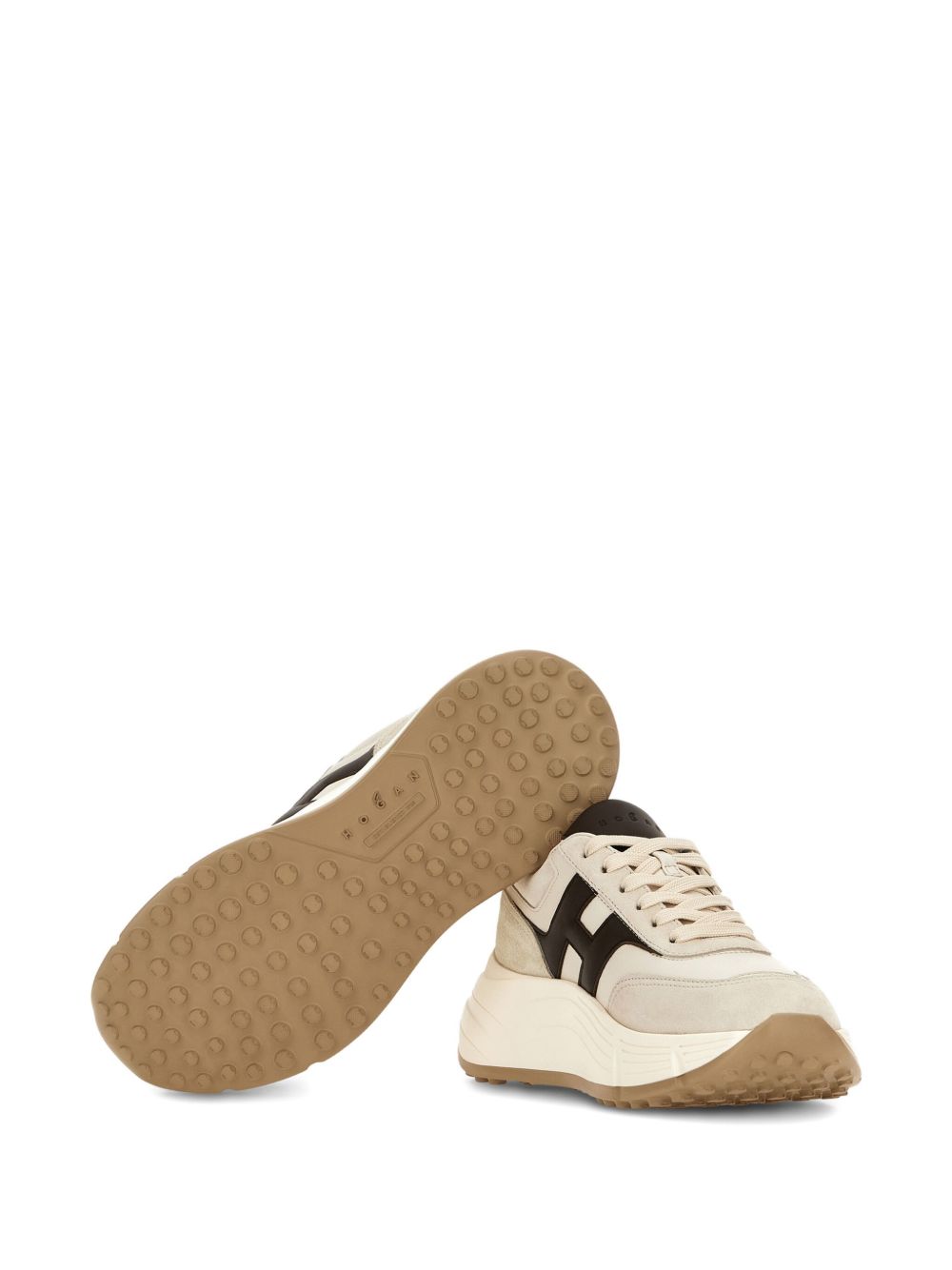 HOGAN PRE Hi-Fi Leather Sneakers - Beige