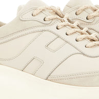HOGAN PRE H696 Leather Sneakers - Cream