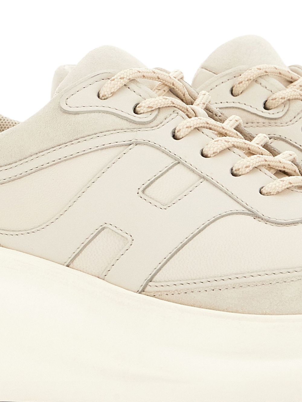 HOGAN PRE H696 Leather Sneakers - Cream