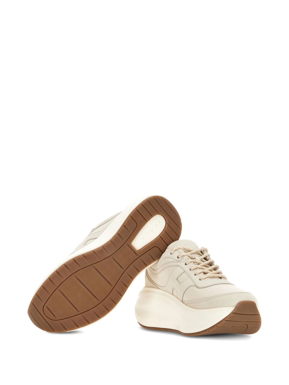 HOGAN PRE H696 Leather Sneakers - Cream