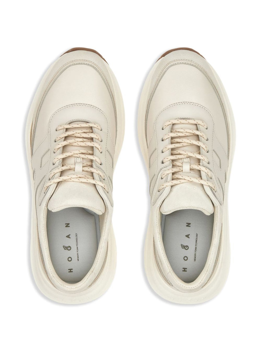 HOGAN PRE H696 Leather Sneakers - Cream