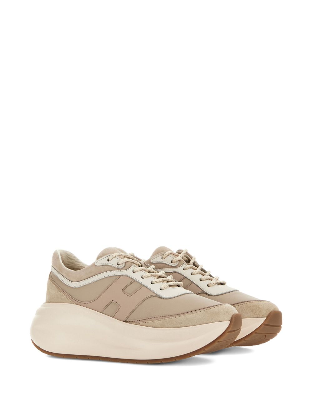 HOGAN PRE H696 Leather Sneakers - Beige