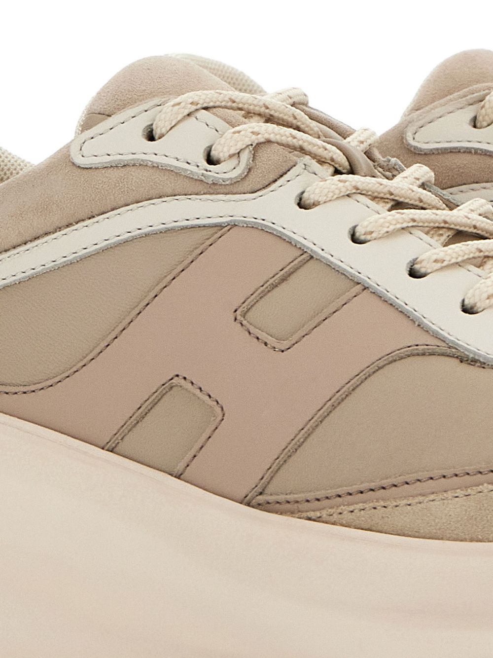 HOGAN PRE H696 Leather Sneakers - Beige