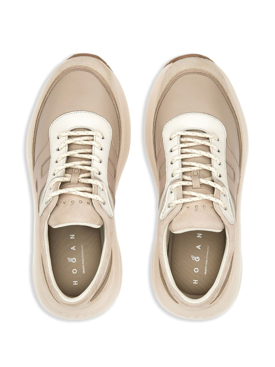 HOGAN PRE H696 Leather Sneakers - Beige