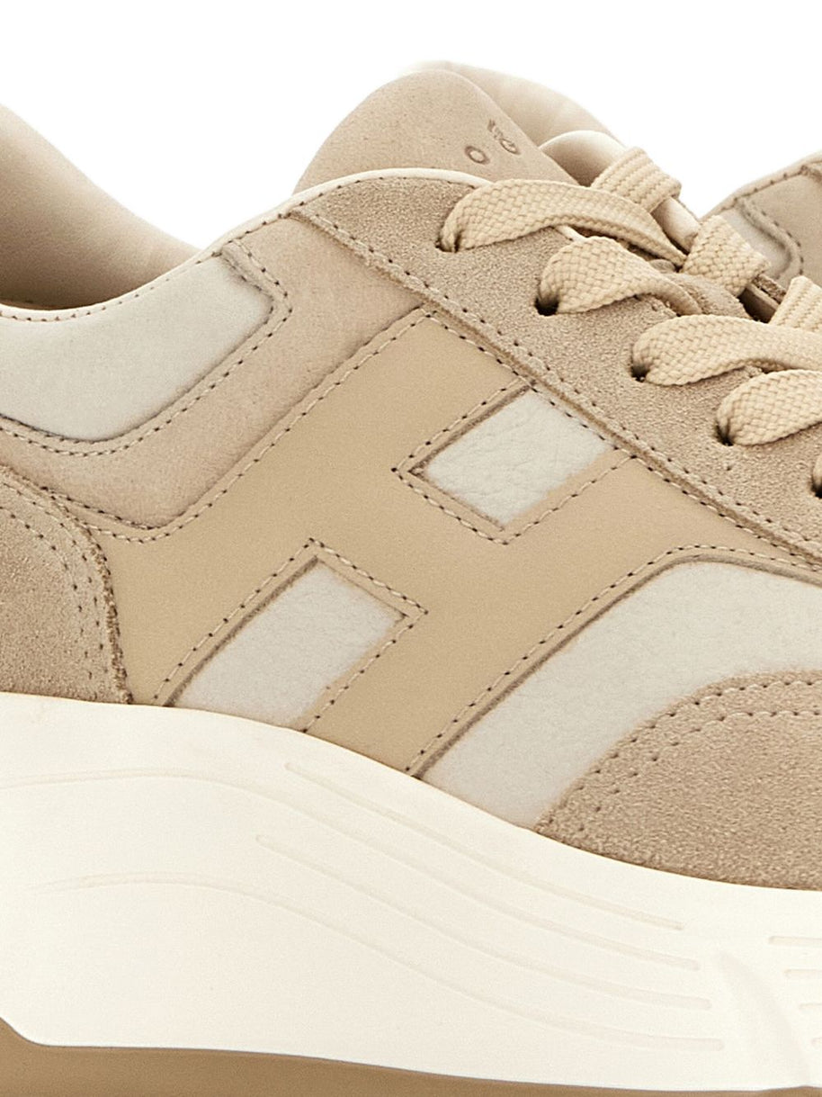 HOGAN PRE Hi-Fi Leather Sneakers - Beige