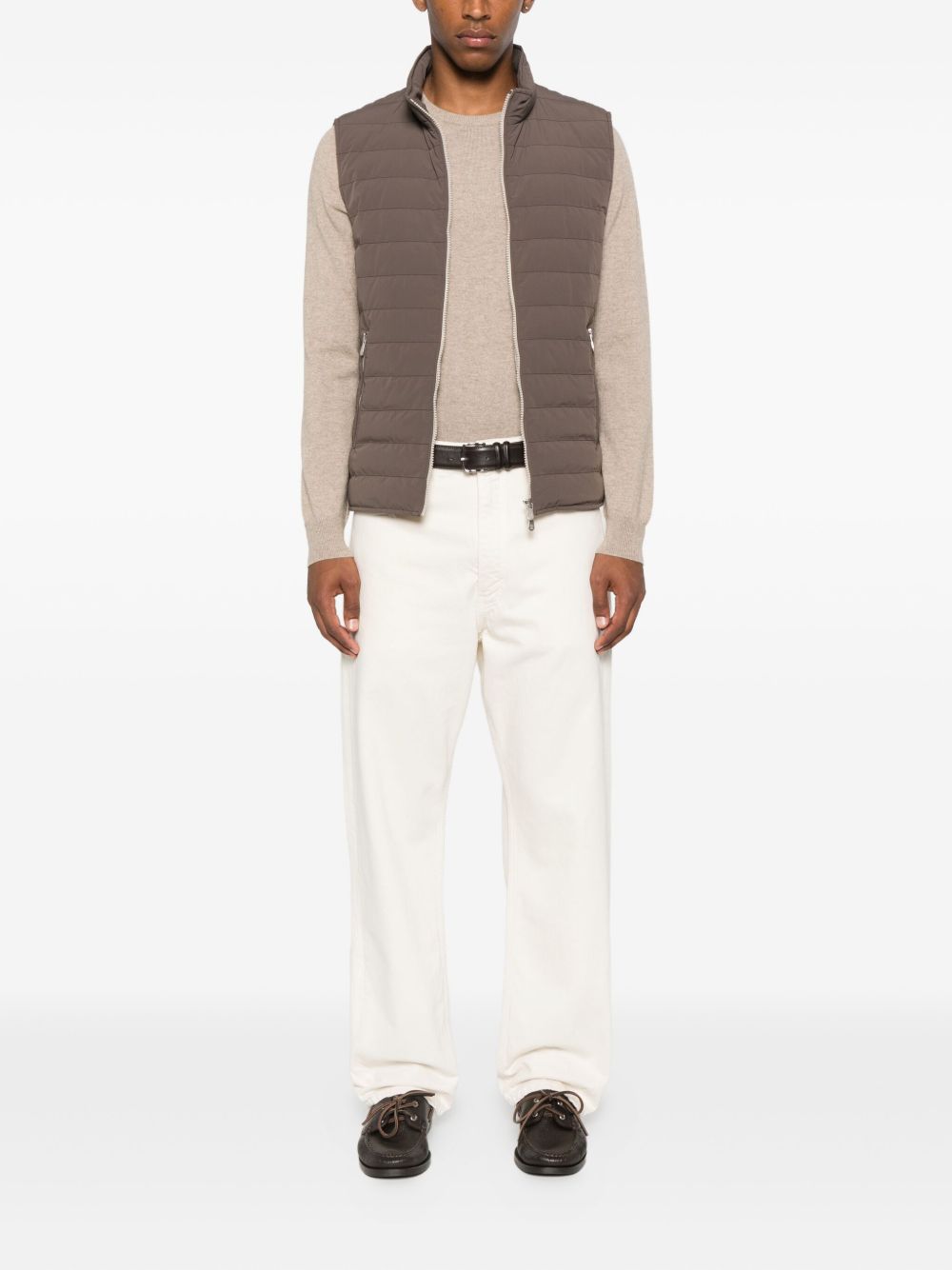 Brunello Cucinelli Nylon Down Vest Jacket - Brown