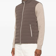 Brunello Cucinelli Nylon Down Vest Jacket - Brown