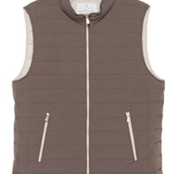 Brunello Cucinelli Nylon Down Vest Jacket - Brown