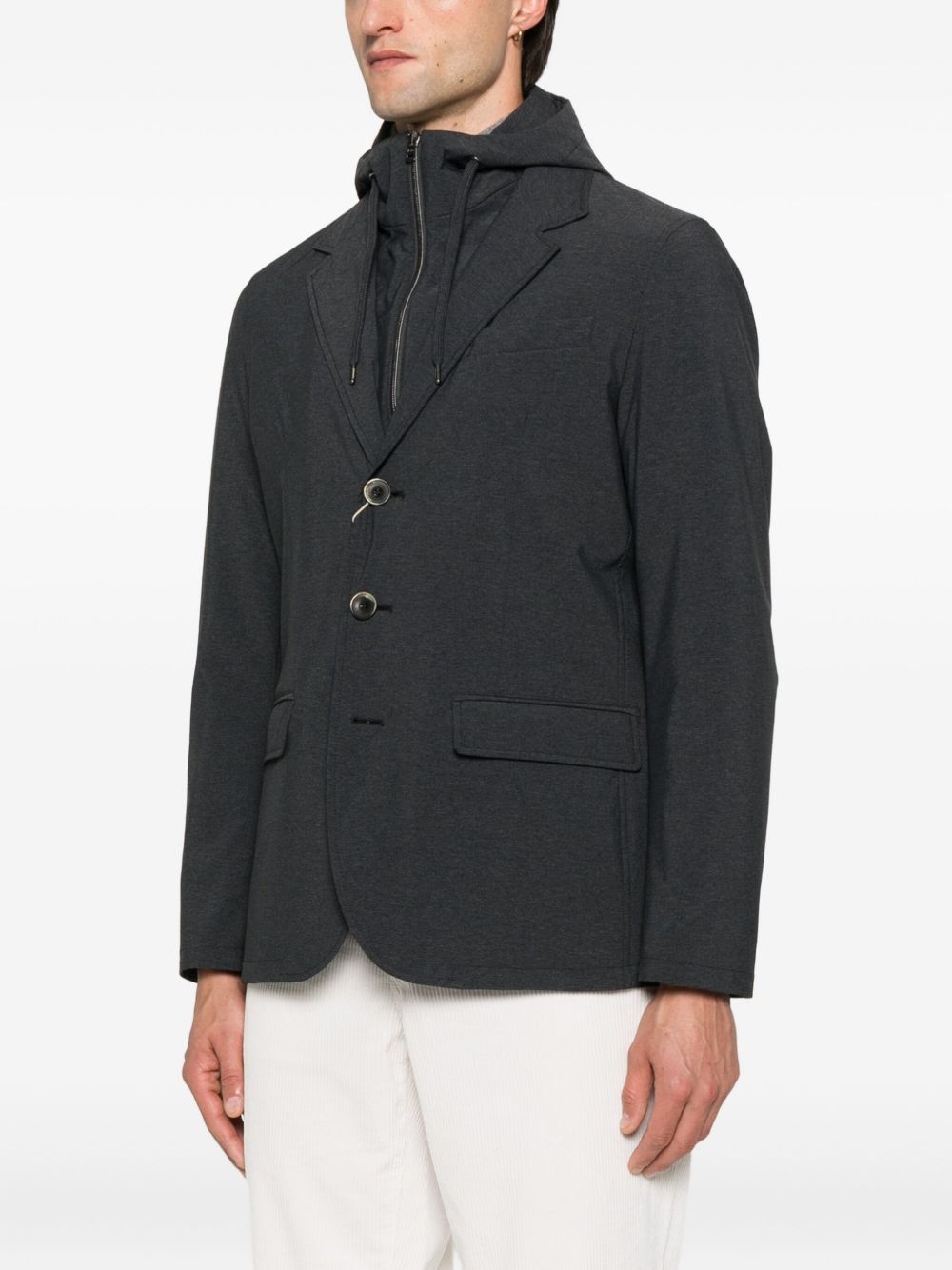 Herno Resort Blazer In Nylon Comfort Stretch - Grey