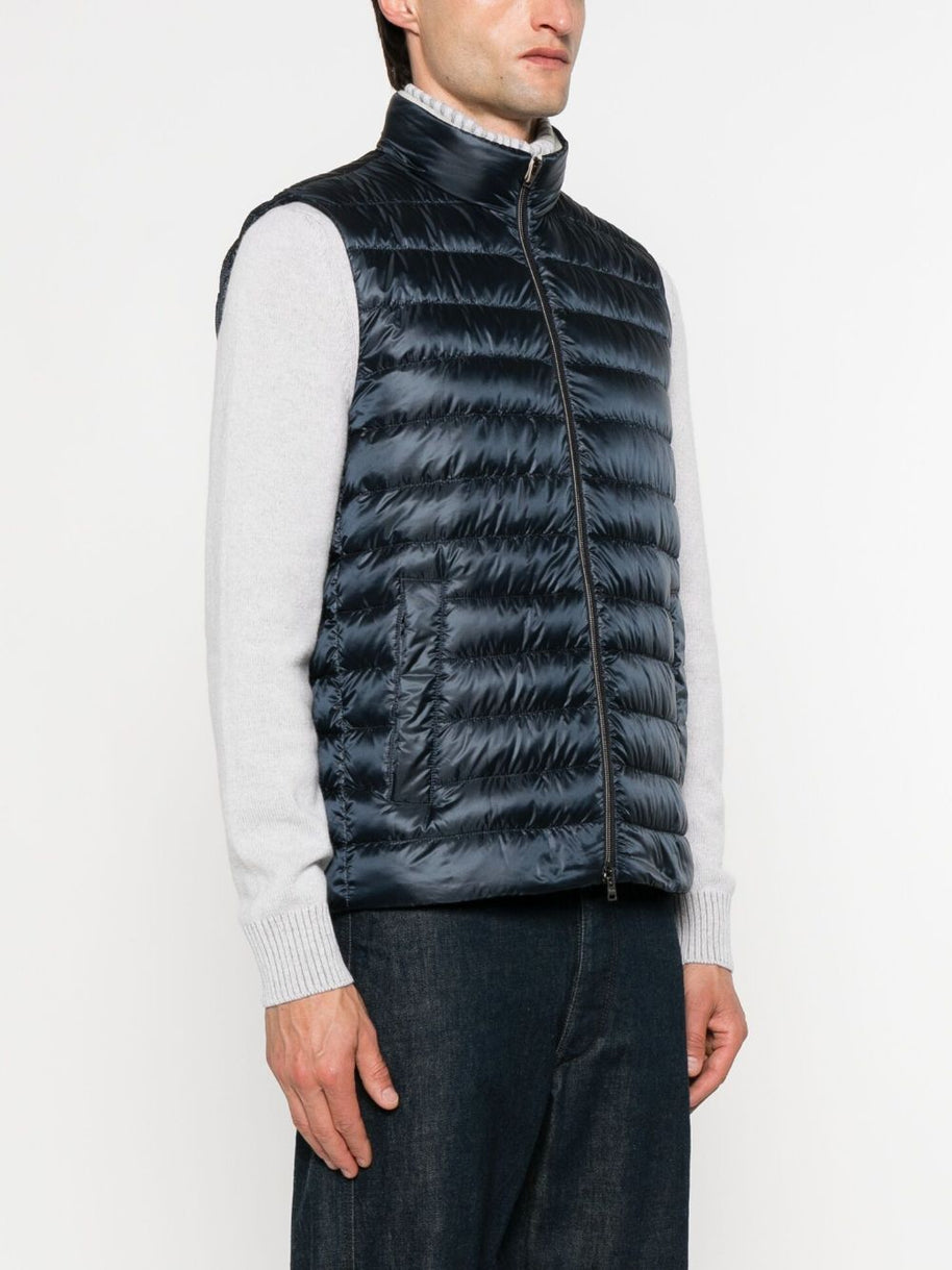 Herno Nylon Down Vest - Blue