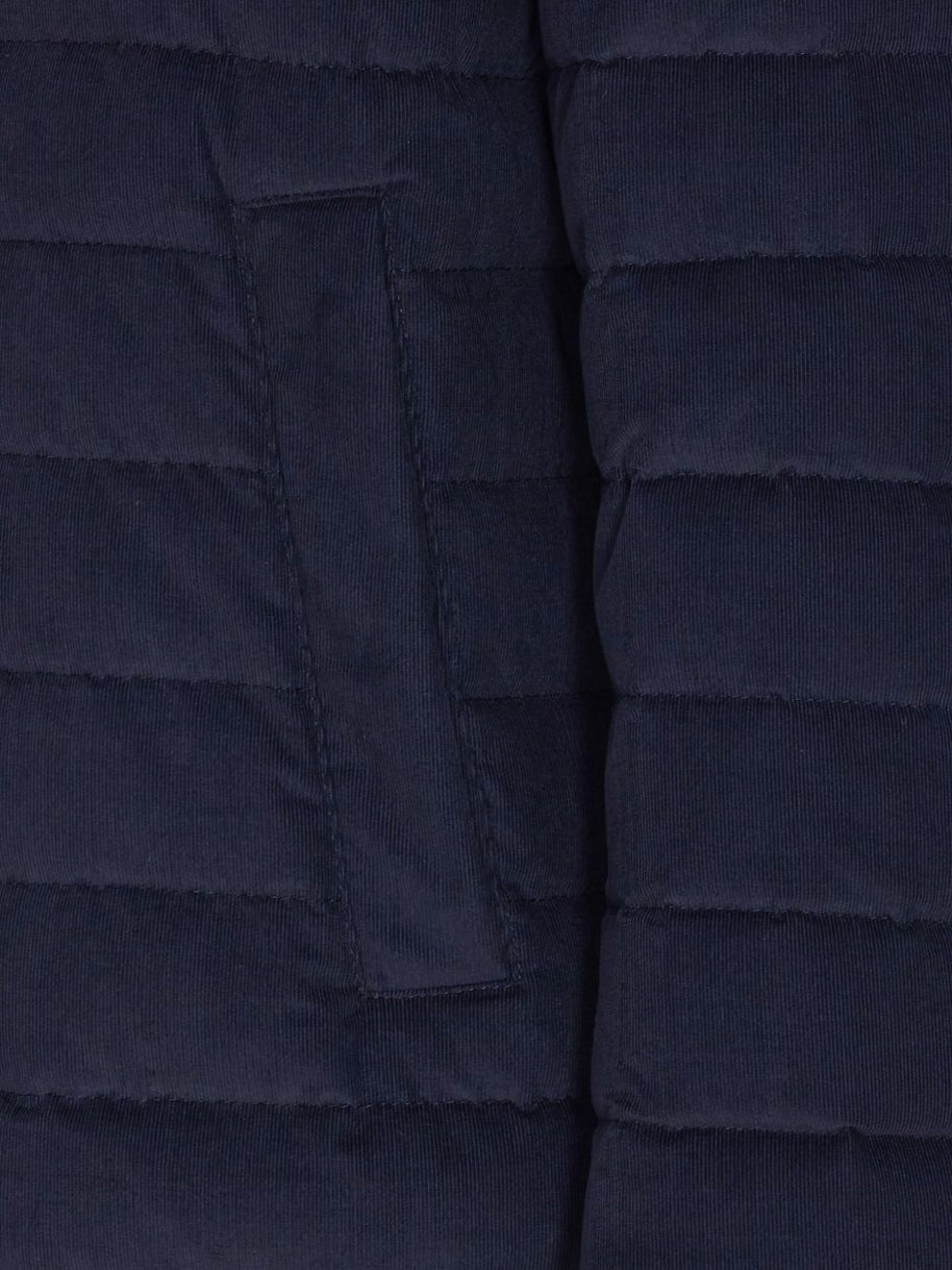Herno Corduroy Short Down Jacket - Blue