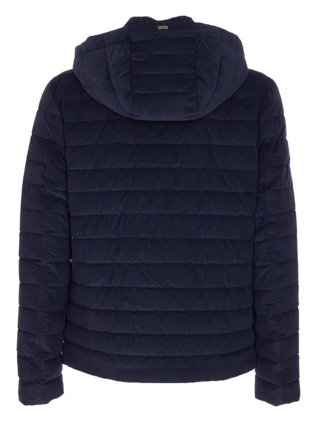 Herno Corduroy Short Down Jacket - Blue
