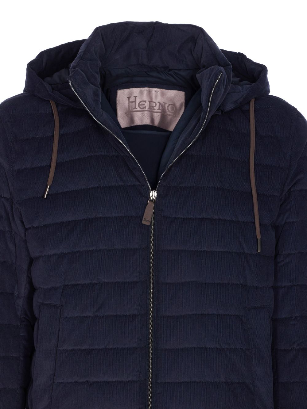 Herno Corduroy Short Down Jacket - Blue