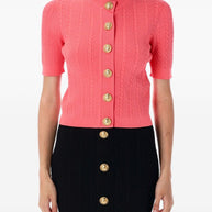 Balmain Crewneck Cardigan - Orange