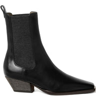 Brunello Cucinelli Cuban Heel Leather Boots - Black