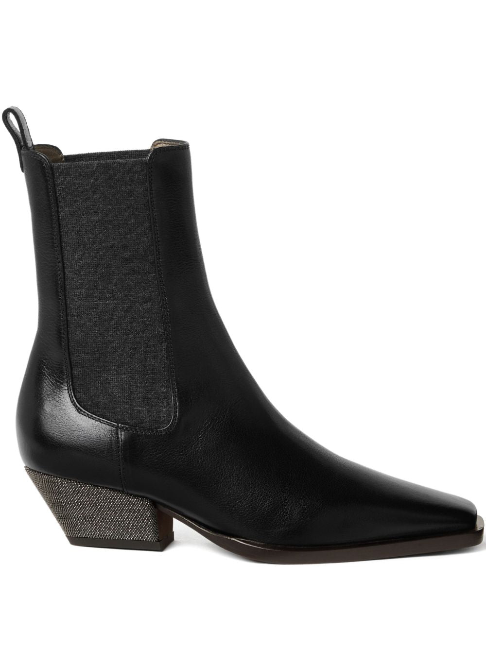 Brunello Cucinelli Cuban Heel Leather Boots - Black