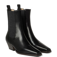 Brunello Cucinelli Cuban Heel Leather Boots - Black
