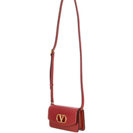 Valentino Garavani Vain Small Leather Clutch Bag - Red