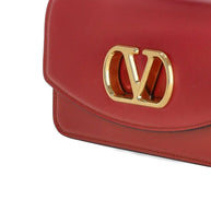 Valentino Garavani Vain Small Leather Clutch Bag - Red