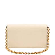 Valentino Garavani VLogo Signature Detail Vain Small Leather Clutch Bag - White
