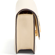 Valentino Garavani VLogo Signature Detail Vain Small Leather Clutch Bag - White