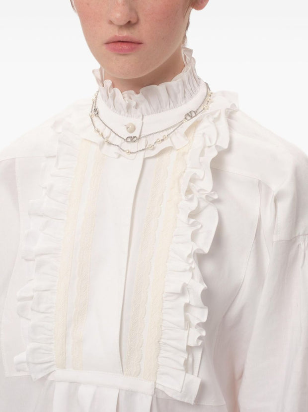 Valentino Garavani VLogo Signature Necklace With Swarowski Pearls - Silver