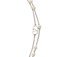 Valentino Garavani VLogo Signature Necklace With Swarowski Pearls - Silver