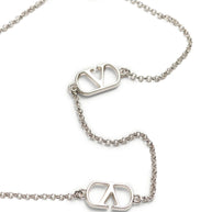 Valentino Garavani VLogo Signature Necklace With Swarowski Pearls - Silver