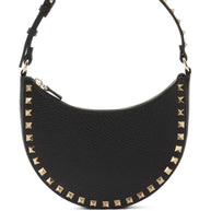 Valentino Garavani Hobo Rockstud Leather Mini Bag - Black
