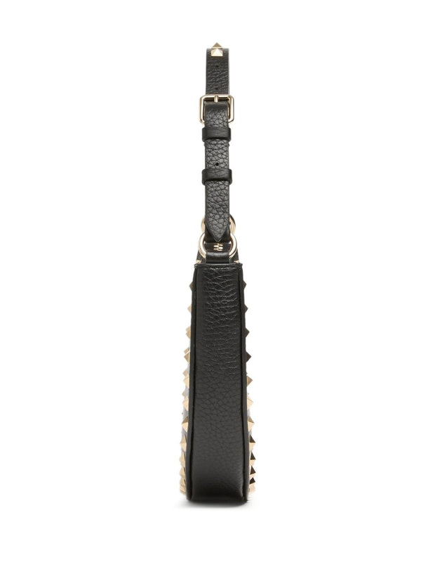 Valentino Garavani Mini Rockstud Hobo Bag In Grainy Calfskin