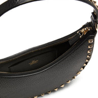 Valentino Garavani Hobo Rockstud Leather Mini Bag - Black