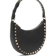 Valentino Garavani Hobo Rockstud Leather Mini Bag - Black