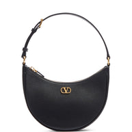 Valentino Garavani VLogo Signature Mini Leather Hobo Bag - Black