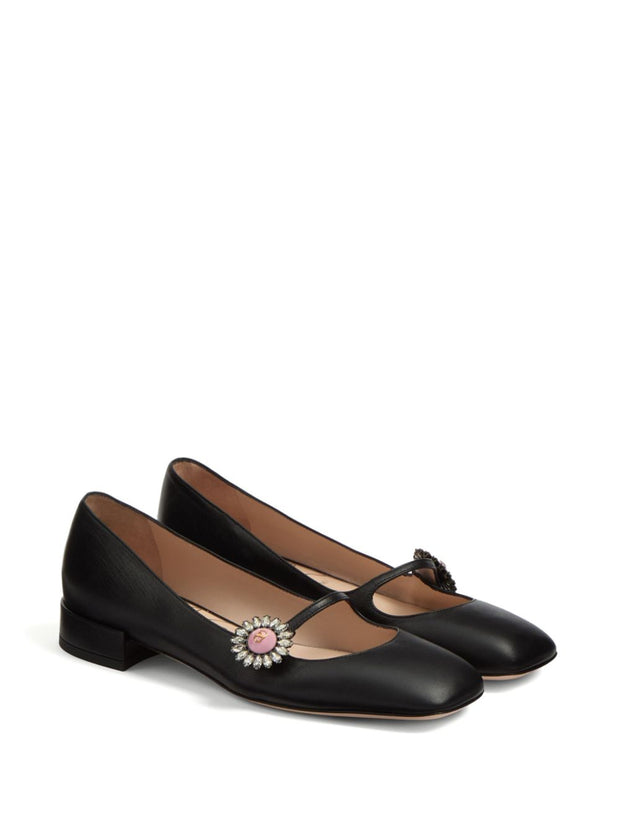 Valentino Garavani Preshoes Patent Leather Ballet Flats - Black