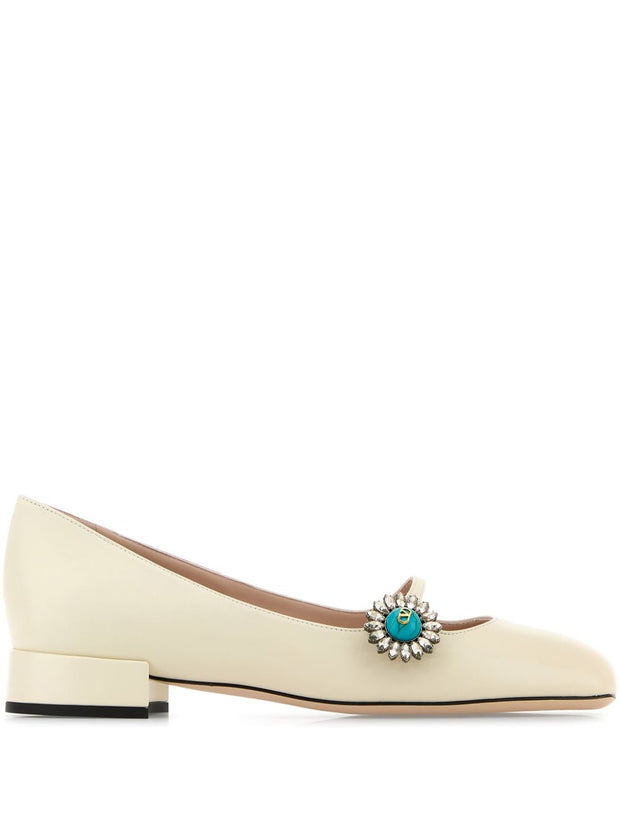 Valentino Garavani Preshoes Patent Leather Ballet Flats - White