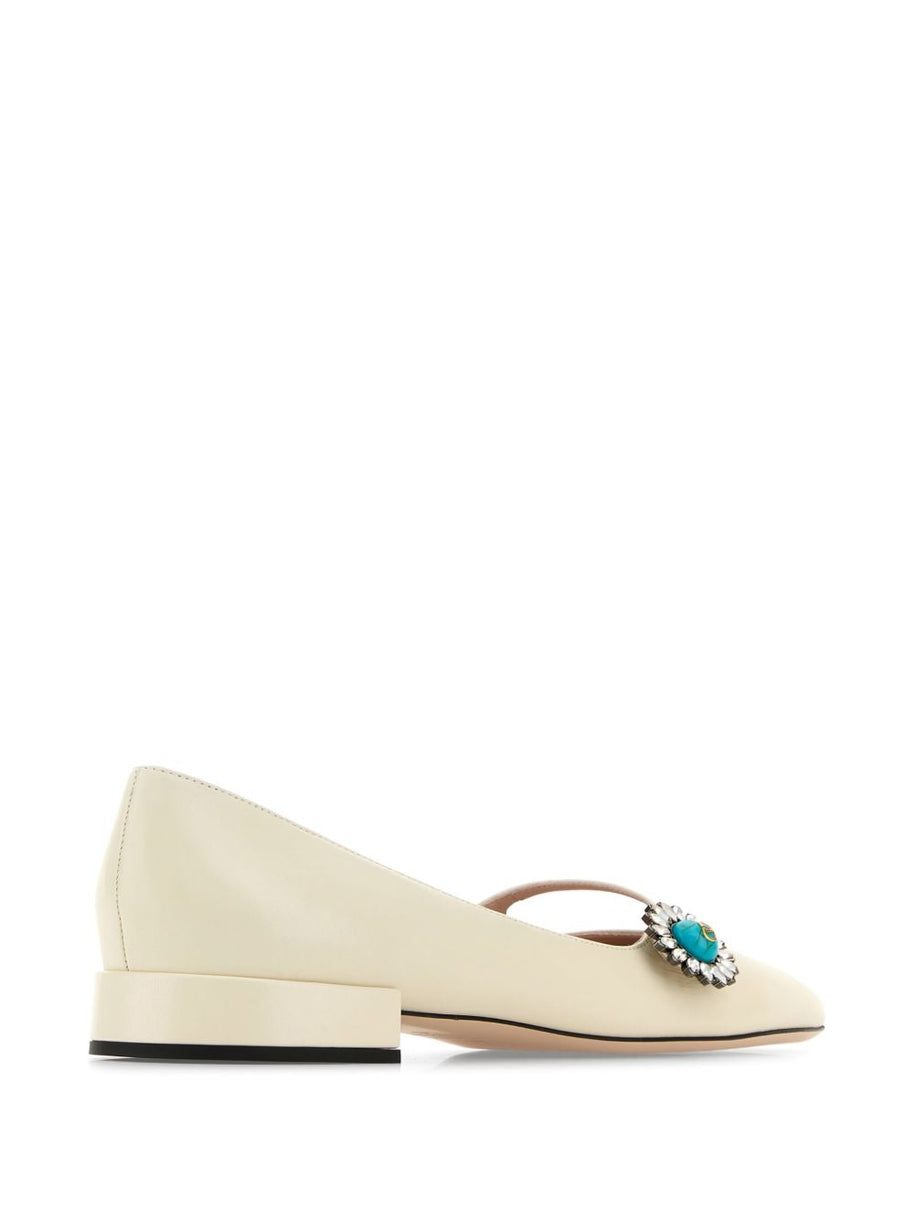 Valentino Garavani Preshoes Patent Leather Ballet Flats - White